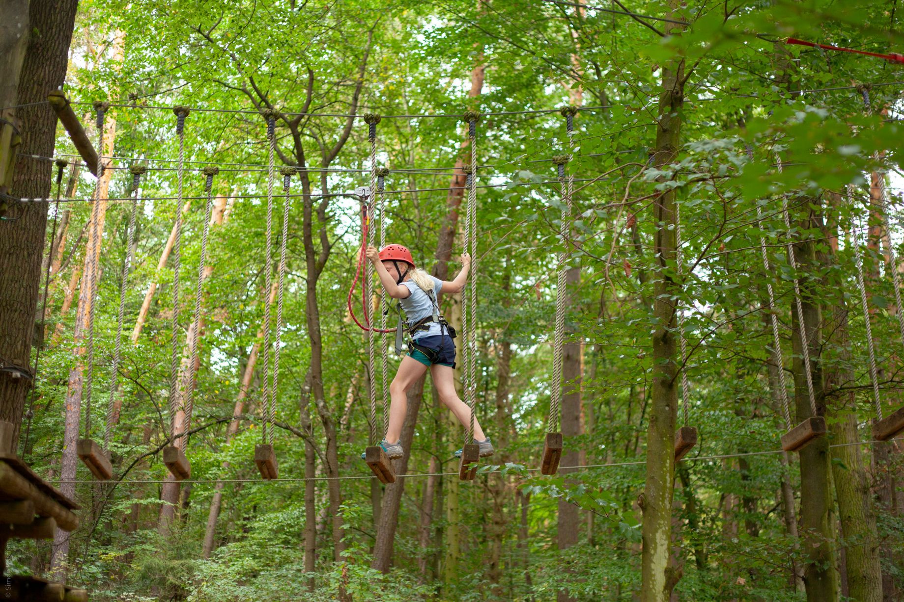 Kind in Hochseilgarten