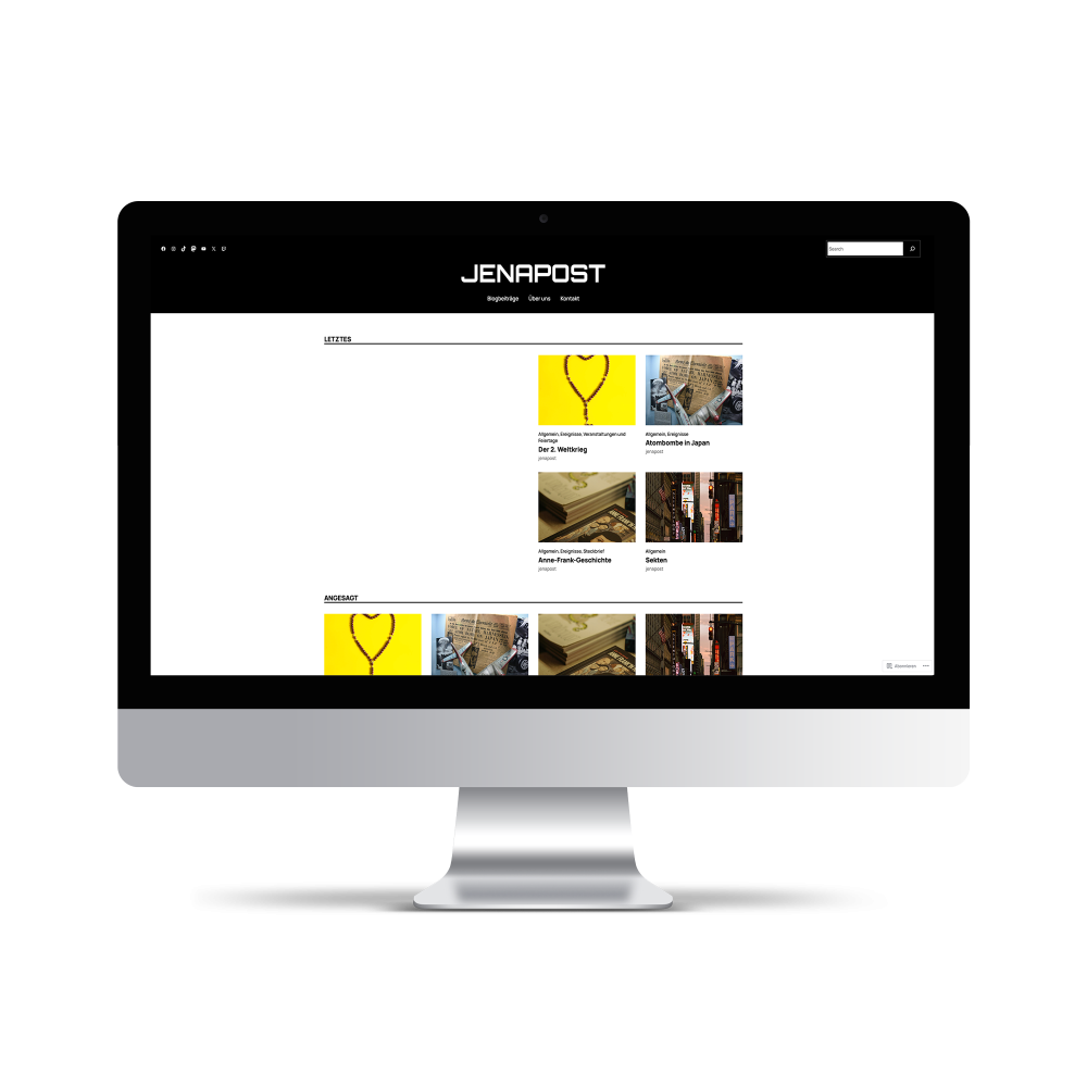 Bildschirm mit Schülerzeitung